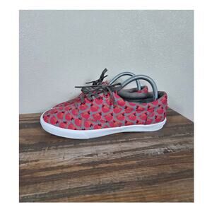Bucketfeet Woman's Cardinal Design Lace Up Low Top Canvas Sneakers size 8